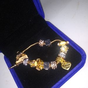 Charm Bracelet New in Blue Velvet Gift Box!
